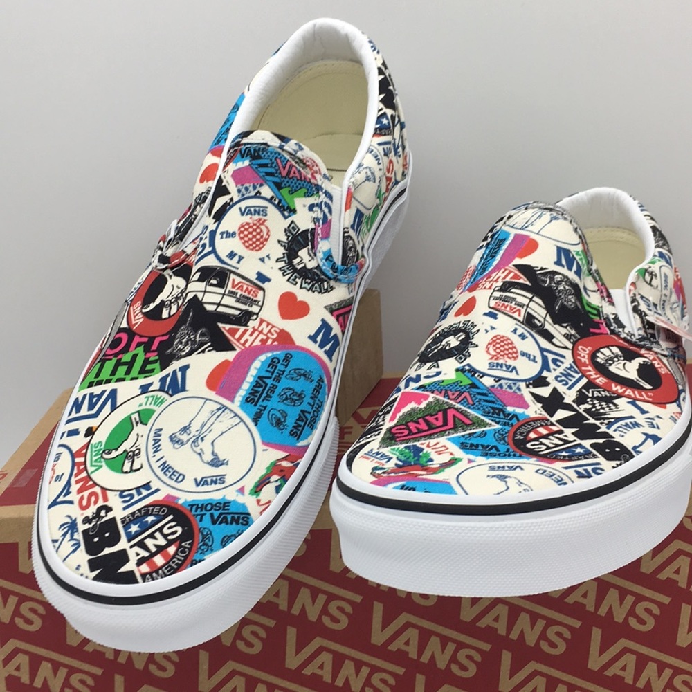 Vans WMNS Classic Slip-On Vans Mash Up Sticker Sneakers - Picture 10 of 16